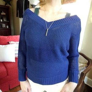 Express Open Weave 3/4 Sleeve Sweater